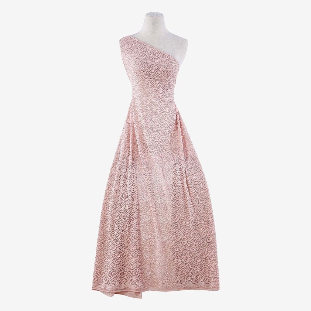 STRETCH CHERRY GLITTER LACE | 25107-GLITTER ELEGANT ROSE - Zelouf Fabrics