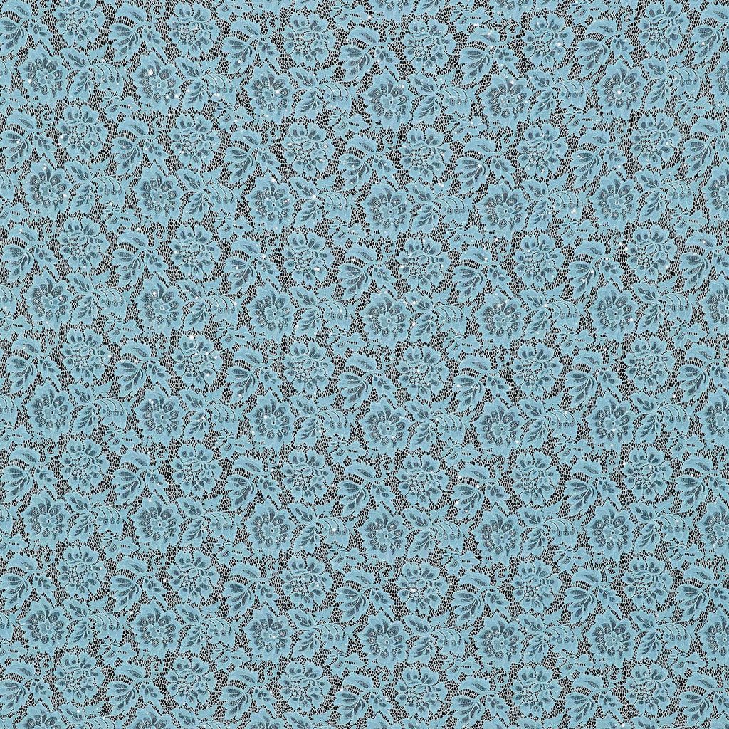 AQUA WING | 25134-BLUE - LEI FLOWER LACE - Zelouf Fabrics