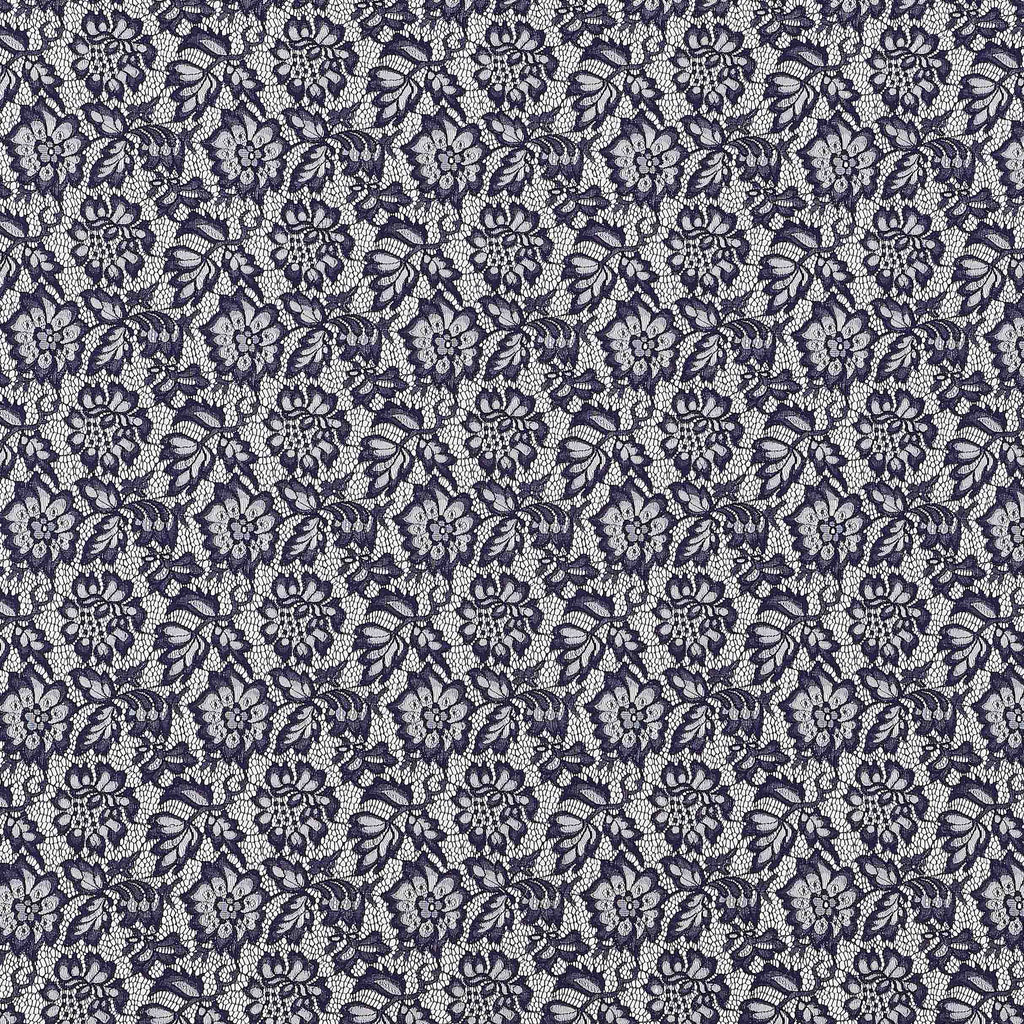 NAVY DELIGHT | 25134-BLUE - LEI FLOWER LACE - Zelouf Fabrics