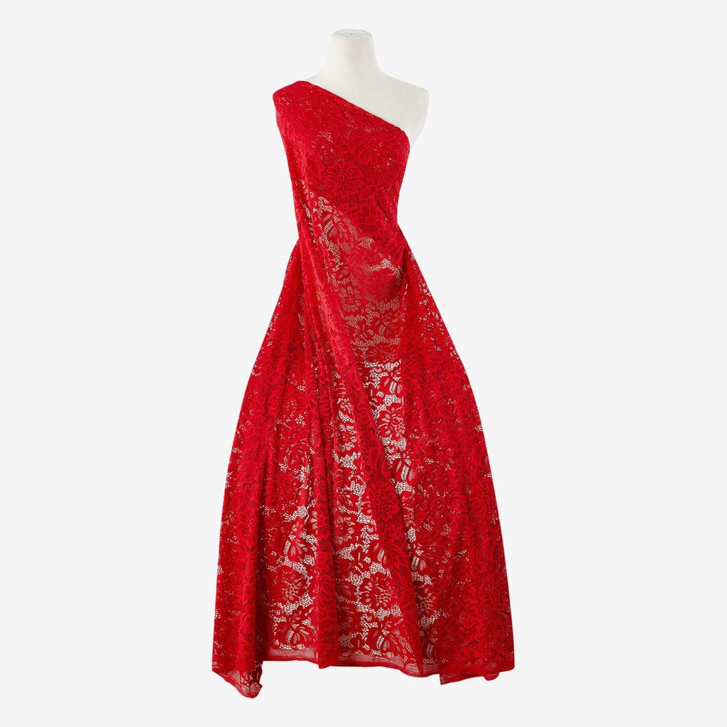 RED DELIGHT | 25134-RED - LEI FLOWER LACE - Zelouf Fabrics