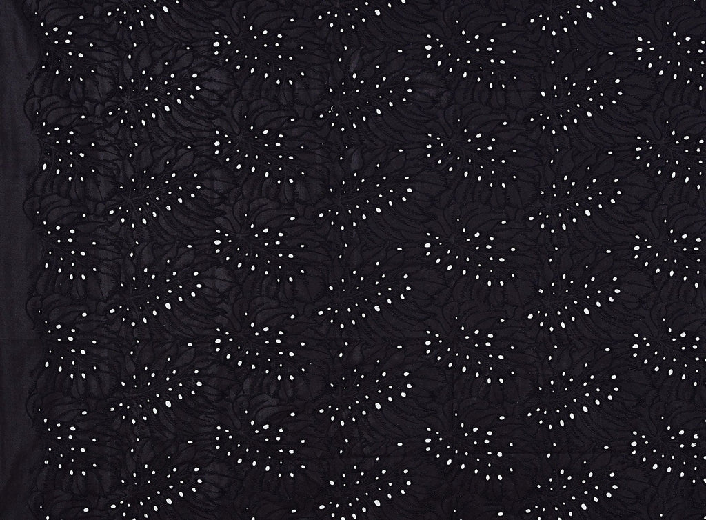 BLACK | 25139 - PERFECT MATE ALL OVER EYELET EMBROIDERY SCUBA - Zelouf Fabrics