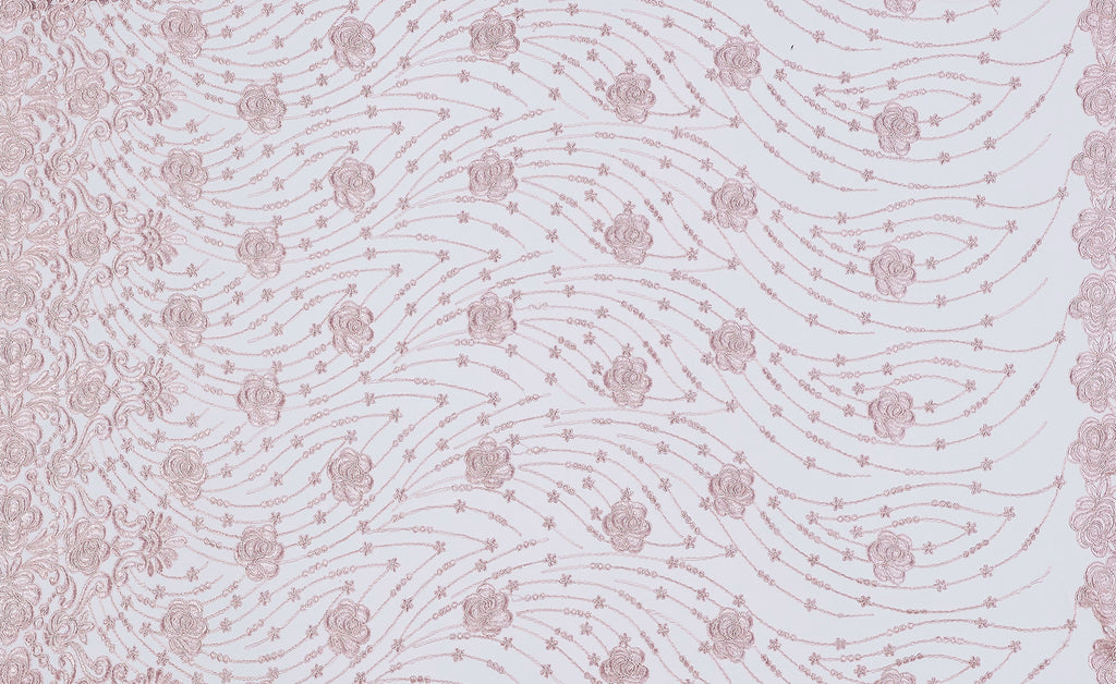 ROSE MYSTERY | 25145 - FLORENCE HEAVY CORDING ROSE EMB - Zelouf Fabric