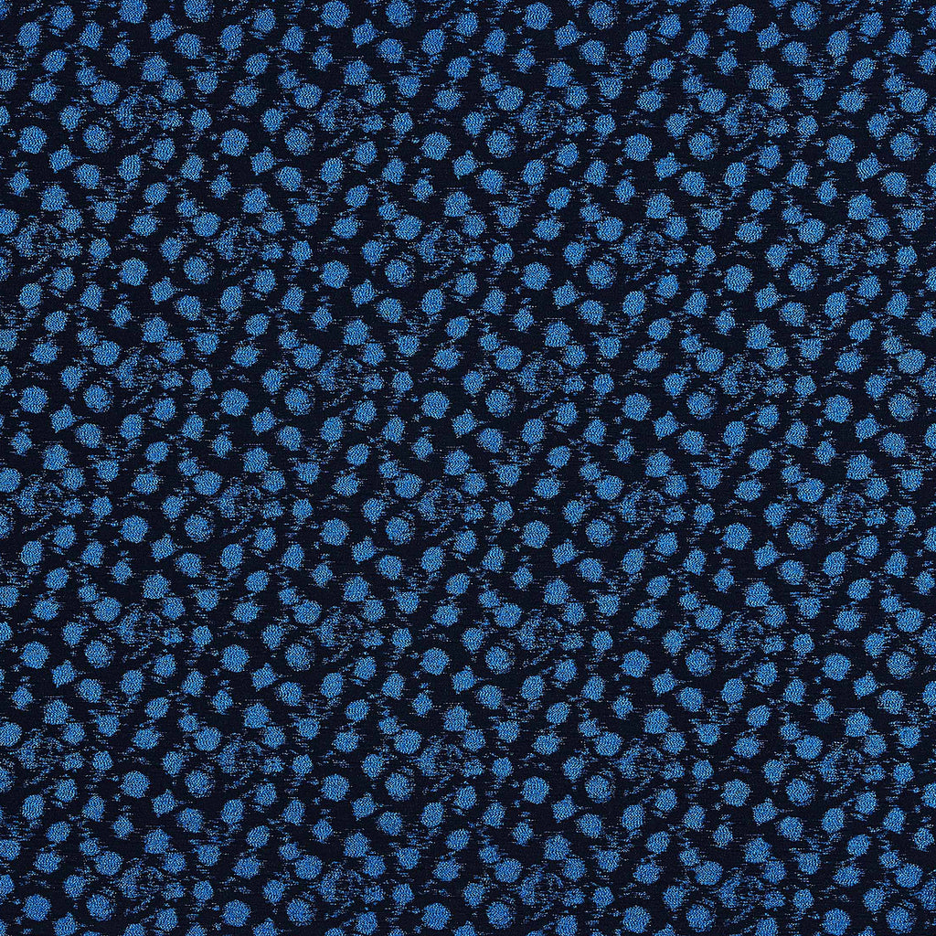 BLACK/ROYAL | 25157 - MUMBAI STRETCH DOT LUREX WOVEN JACQUARD - Zelouf Fabric