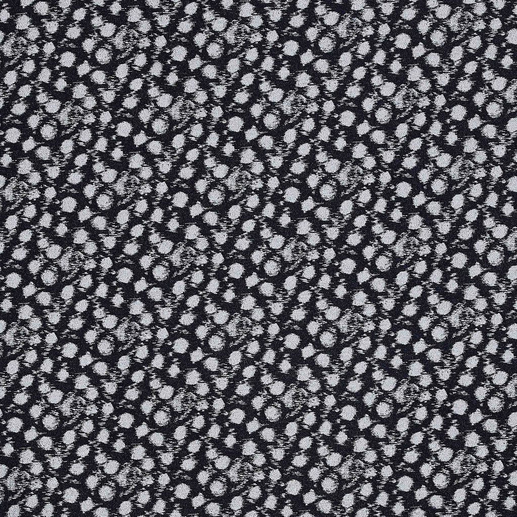 BLACK/SILVER | 25157 - MUMBAI STRETCH DOT LUREX WOVEN JACQUARD - Zelouf Fabric