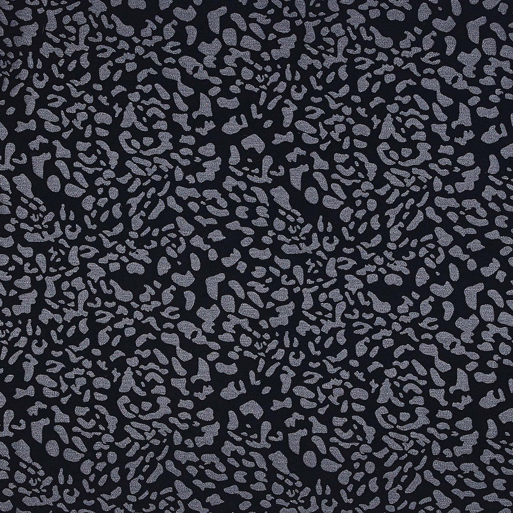 BLACK/SILVER | 25159 - AMAZON STRETCH LEOPARD LUREX JACQUARD - Zelouf Fabric