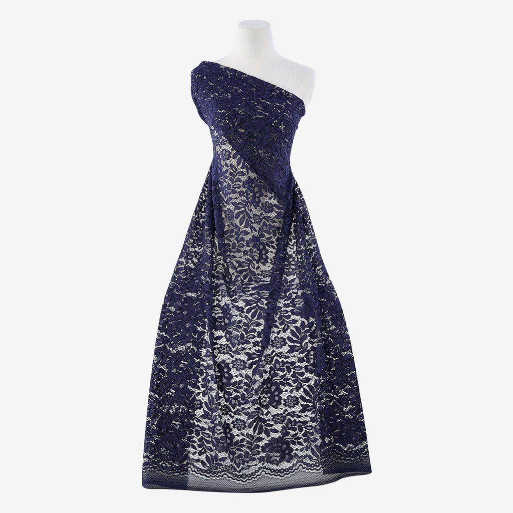 NAVY DELIGHT | 25174 - BOURGES CORDED LACE - Zelouf Fabric