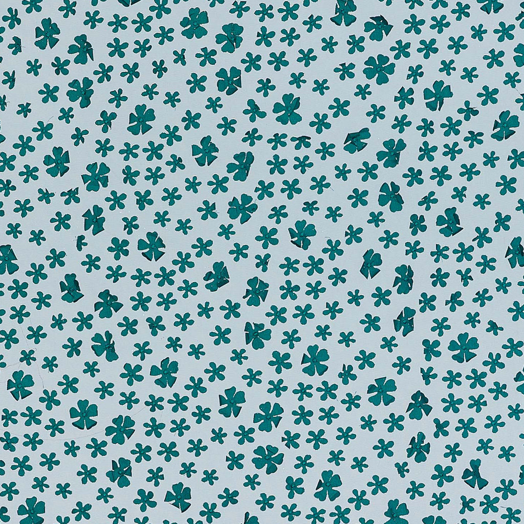 EMERALD DELIGH | 25186 - ALBI FOIL OUTLINED 3D FLOWER MESH - Zelouf Fabric