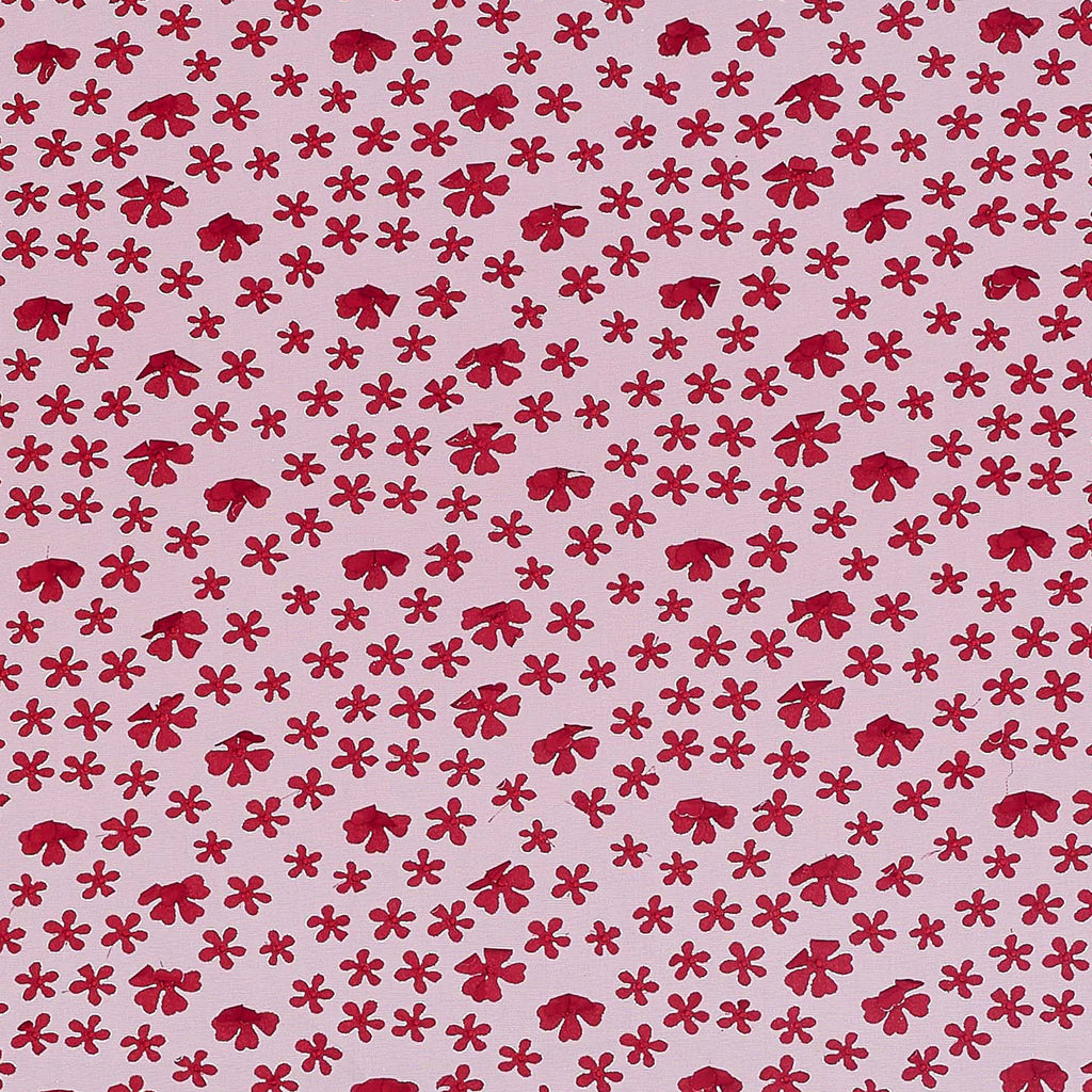 RED DELIGHT | 25186 - ALBI FOIL OUTLINED 3D FLOWER MESH - Zelouf Fabric