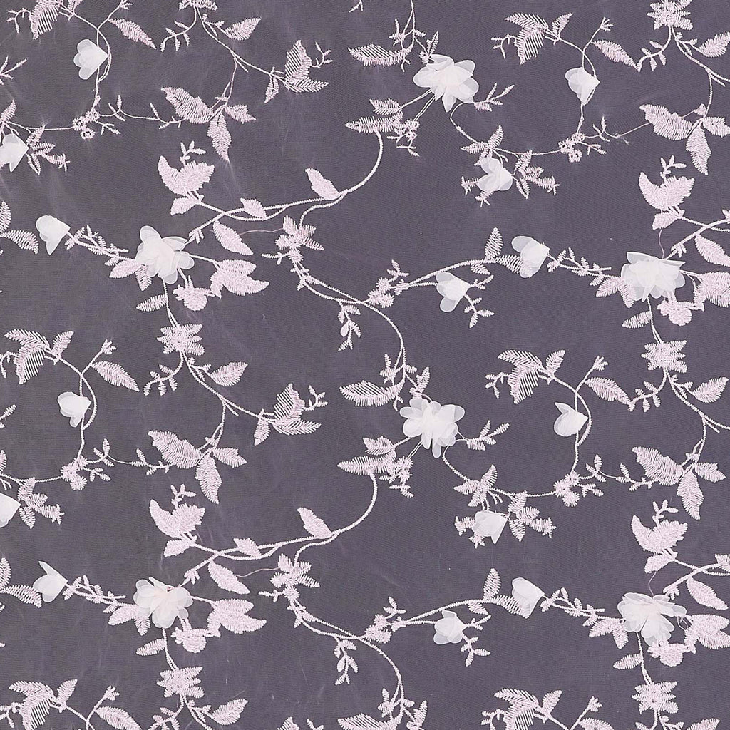ROSE MYSTERY | 25189 - ISLA LUREX W/3D FLOWER MESH - Zelouf Fabric