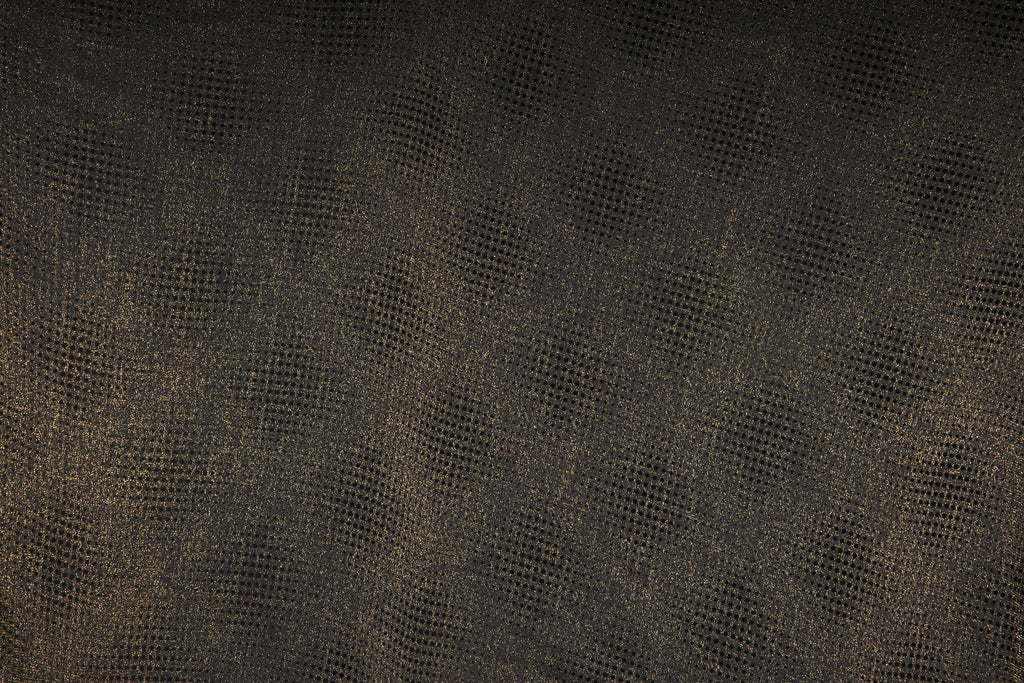 BLK/GOLD/BLK | 25190 - BAZA FLOCKED LUREX MESH - Zelouf Fabrics
