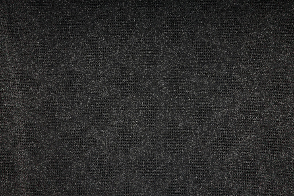 BLK/SILVER/BLK | 25190 - BAZA FLOCKED LUREX MESH - Zelouf Fabrics