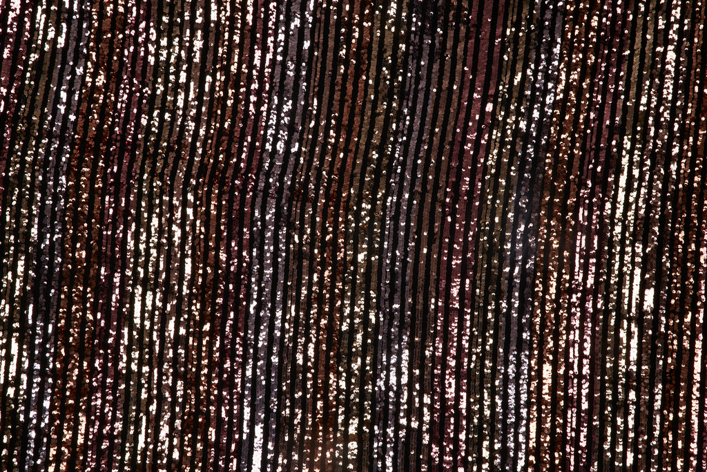 ROSE MULTI | 25196 - PESCARA MULTI COLOR SEQUIN STRIPE - Zelouf Fabrics