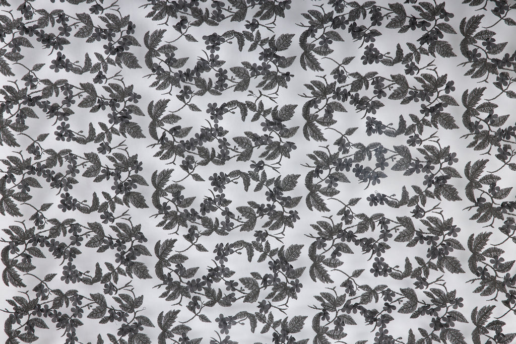BLACK/BLACK | 25199 - ALZEY FLORAL EMBRIODERY - Zelouf Fabrics