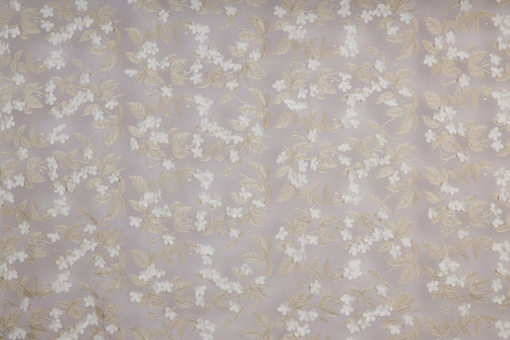 ROSE/DOVE | 25199 - ALZEY FLORAL EMBRIODERY - Zelouf Fabrics