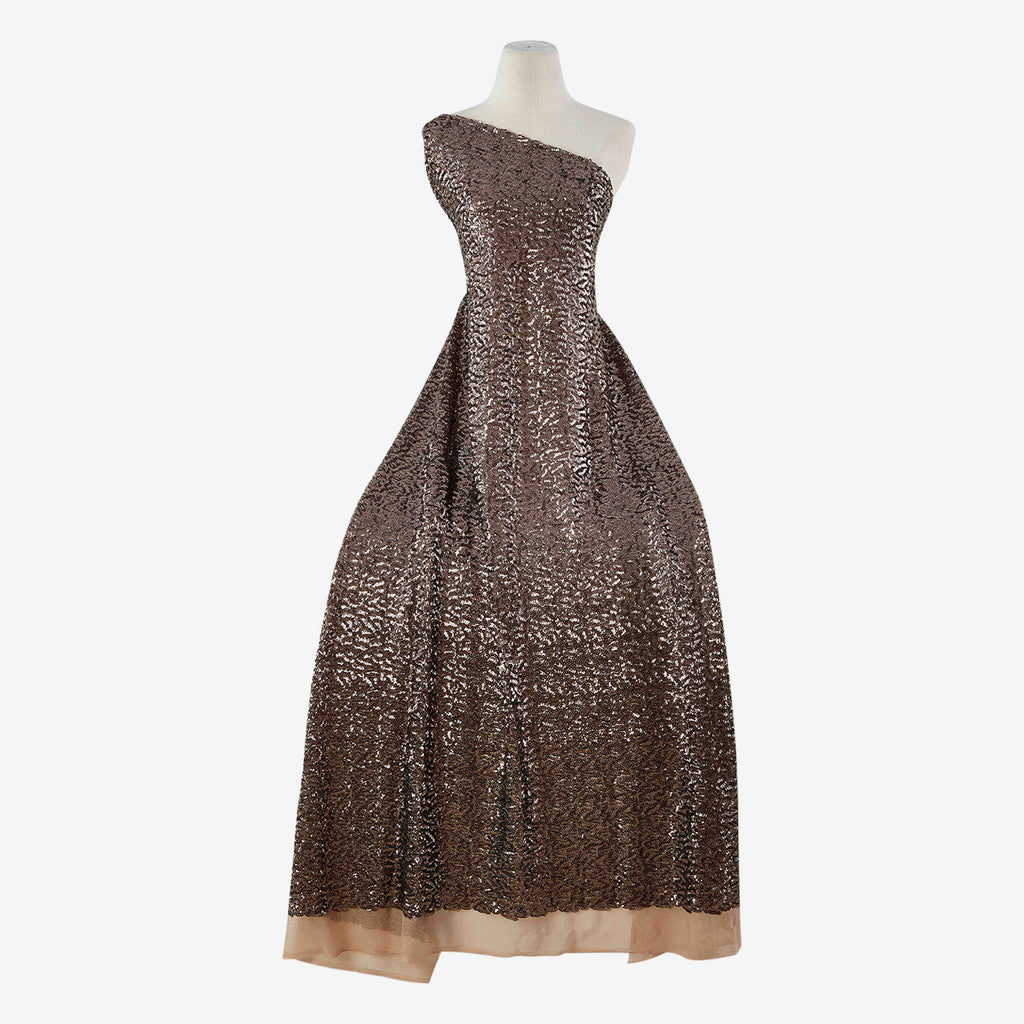 TAUPE/TAUPE | 25219 - TULA FACETED ALL OVER SEQUIN MESHE - Zelouf Fabrics