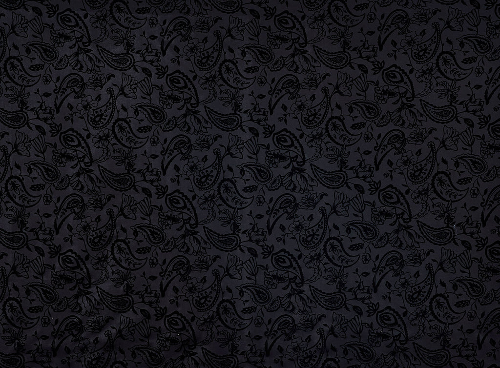 BLACK/BLACK | 25222-5566 - BLUE MOON FLOCKING SCUBA - Zelouf Fabrics