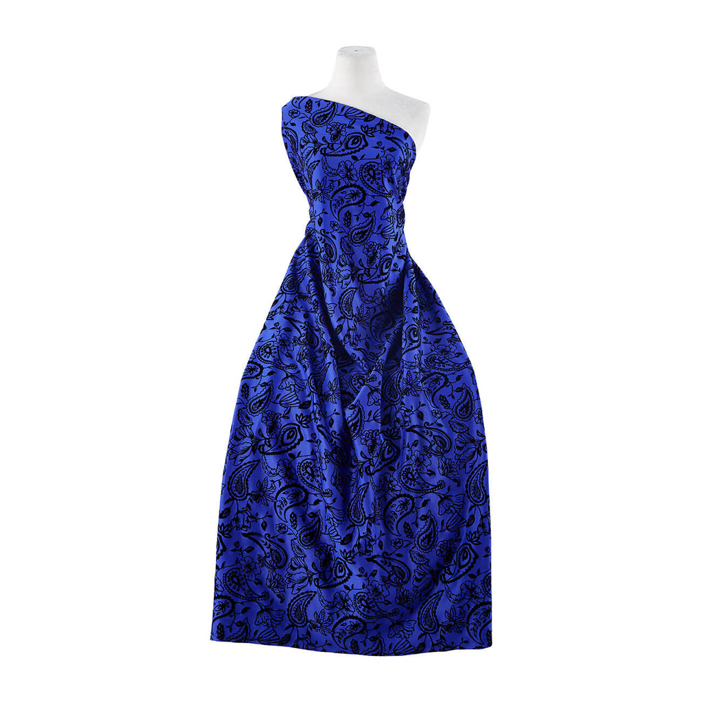 ROYAL/BLACK | 25222-5566 - BLUE MOON FLOCKING SCUBA - Zelouf Fabrics