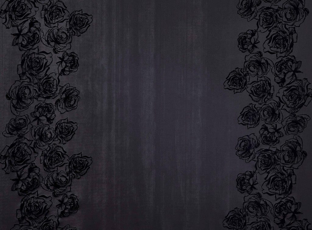 BLACK/BLACK | 25228-5566 - MAEVE FLOCKING SCUBA - Zelouf Fabrics
