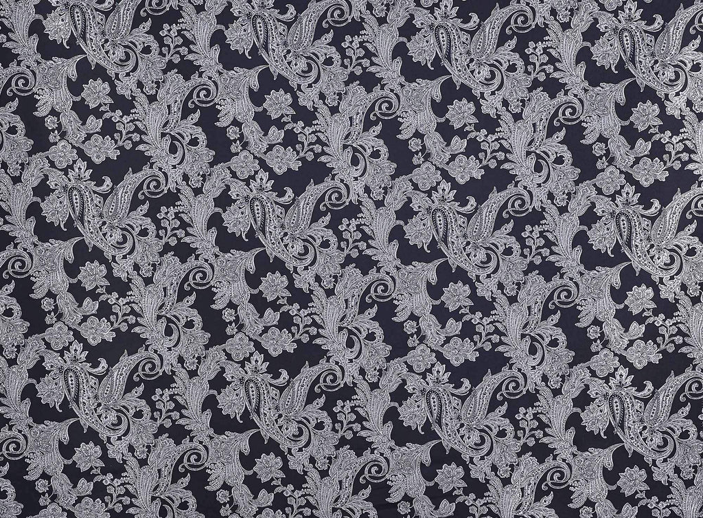 BLACK/SILVER | 25256 - PHOENIX PAISLEY LUREX JACQUARD - Zelouf Fabrics
