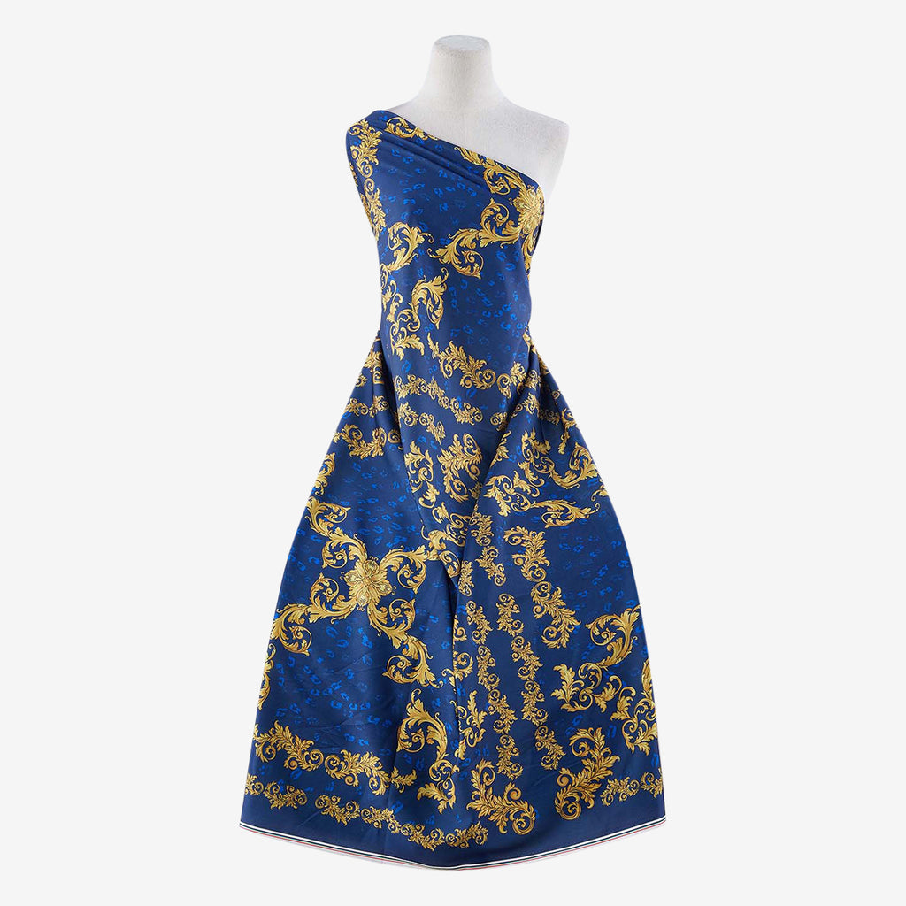 ROYAL COMBO | 25289-24146DP - LEOPARD SCROLL HAMMERED SATIN - Zelouf Fabrics