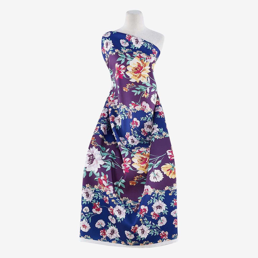PLUM/ROYAL | 25301-4765DP - WHIMSY FLORAL MIKADO - Zelouf Fabrics