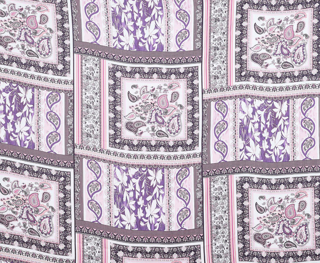 LILAC/ROSE | 25303-467DP - CARMEN PAISLEY PRINT SATIN YORYU - Zelouf Fabrics