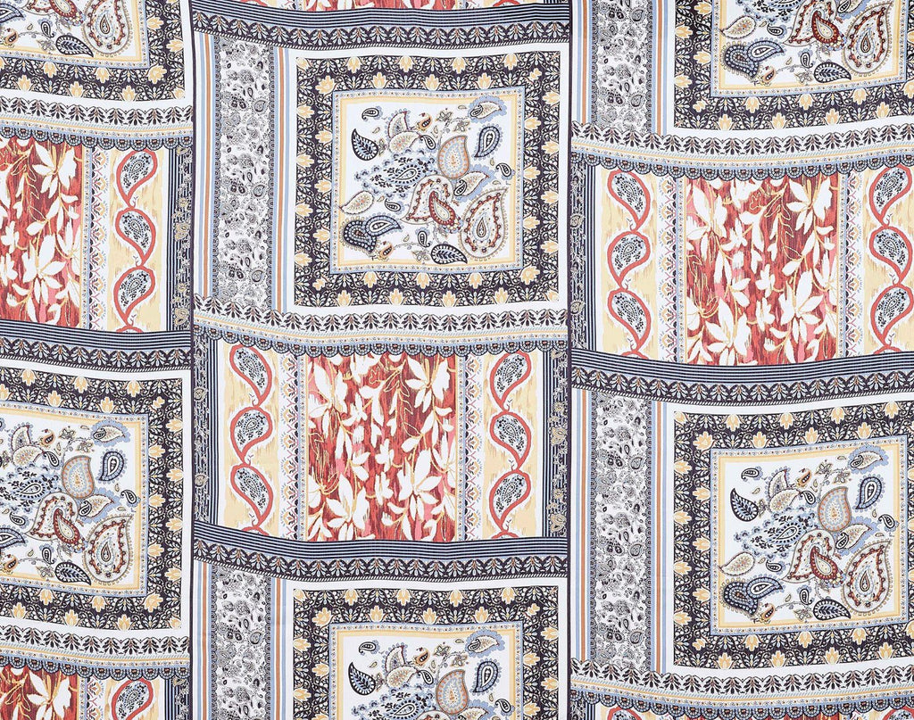 RUST/BANANA | 25303-467DP - CARMEN PAISLEY PRINT SATIN YORYU - Zelouf Fabrics
