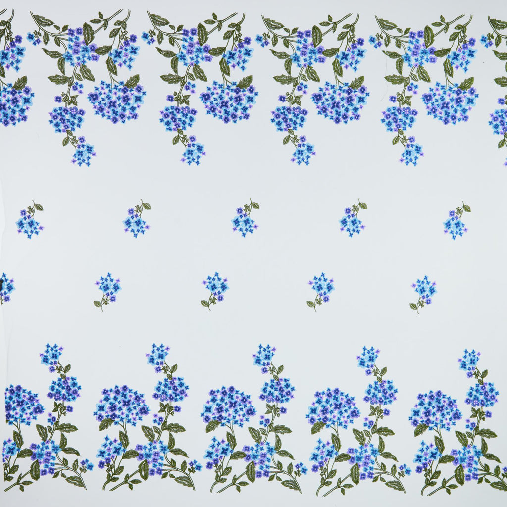 PERI MULTI | 25353 - MINDY HYDRANGEA DOUBLE BORDER EMBROIDERY MESH - Zelouf Fabrics
