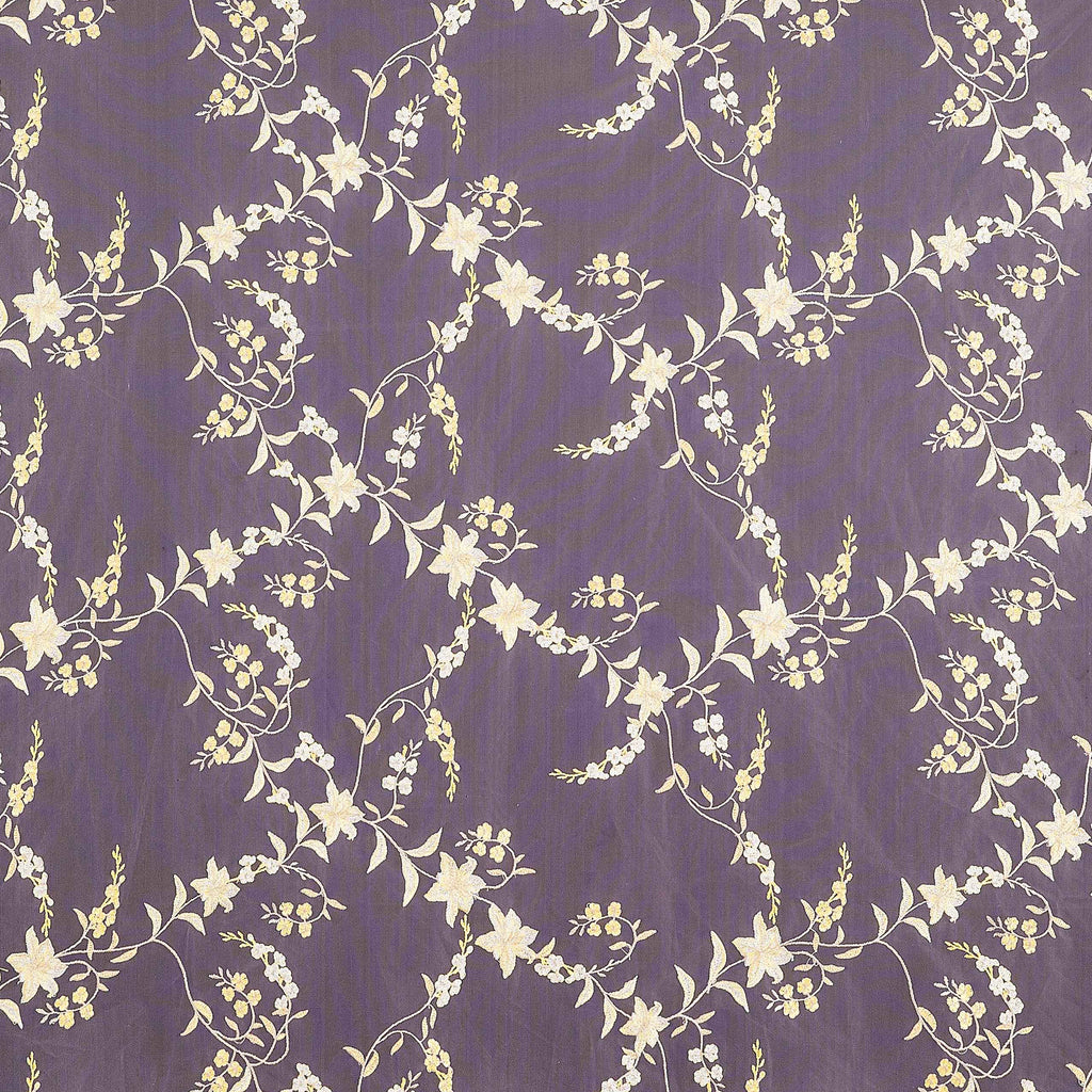 ROSE/GOLD | 25383-1060 - WINE FLORAL EMBORIDERY MESH - Zelouf Fabrics