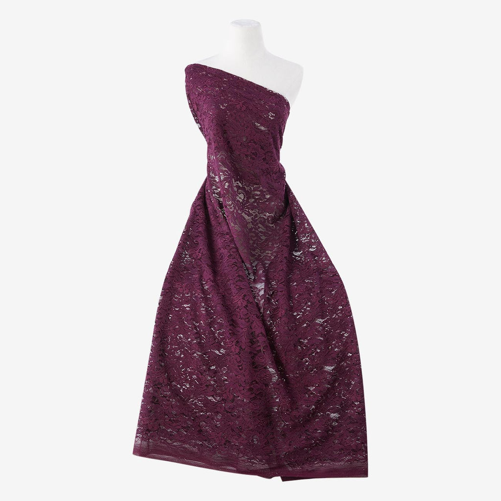 ARRESTING BURGUNDY | 25391 - IMPACT FLORAL CORDED LACE - Zelouf Fabrics