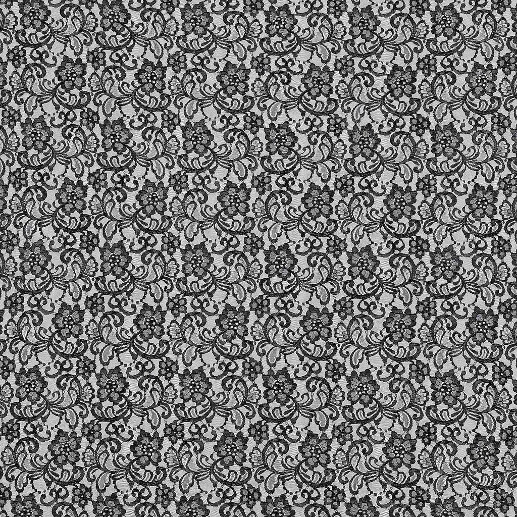 BLACK | 25398 - BEATRICE FLORAL LACE - Zelouf Fabrics