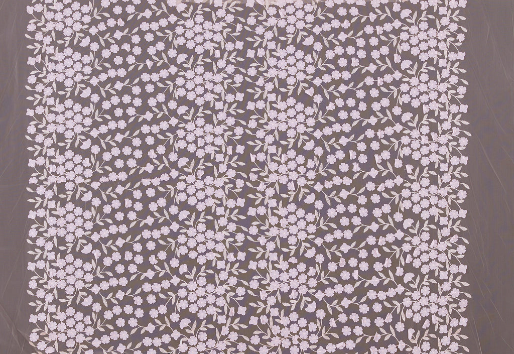 SERENE BLUSH | 25401 - CATHERINE 3D FLOWER EMBROIDERY MESH - Zelouf Fabrics