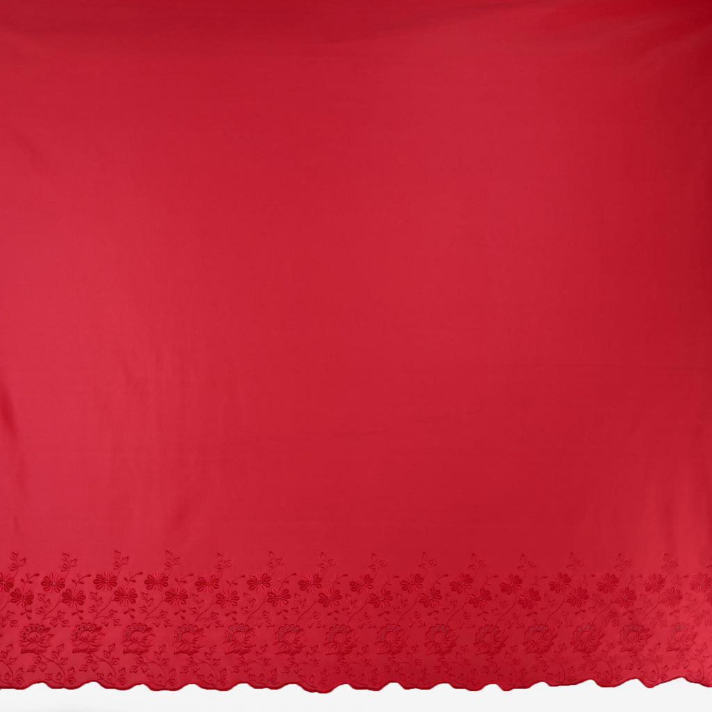 BRILLIANT CHERR | 25411 - CARAMEL FLORAL EMBROIDERY SINGLE BORDER SCUBA - Zelouf Fabrics