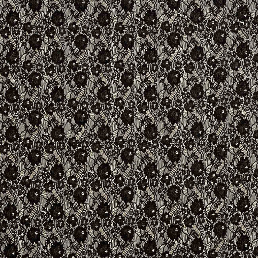 BLACK | 25412-BONDED - CASSIDY TWO TONE BONDED LACE - Zelouf Fabrics
