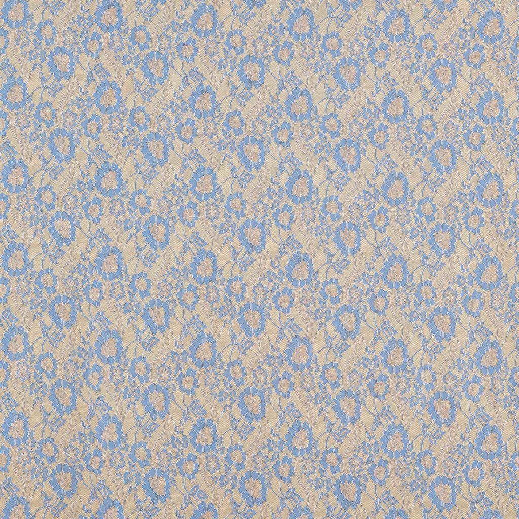 BLUSH/LAKE | 25412-BONDED - CASSIDY TWO TONE BONDED LACE - Zelouf Fabrics