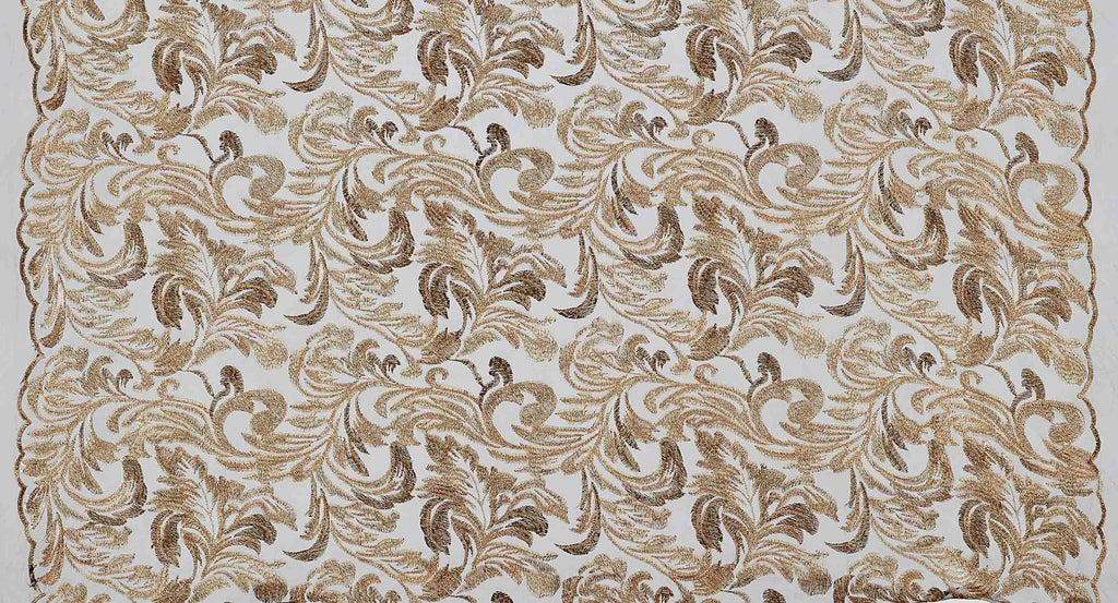 WENDY SCROLL SEQUIN EMBROIDERY MESH  | 25414  - Zelouf Fabrics
