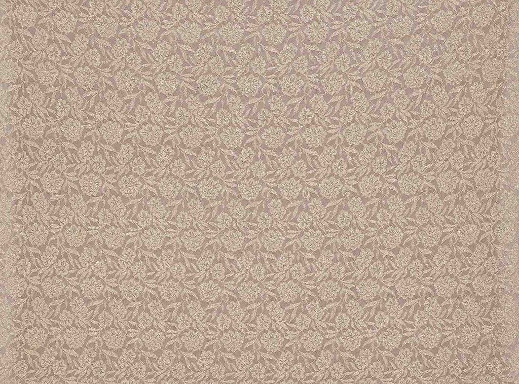 TAUPE/PETAL | 25421-GLITTER - MIRIAM FLORAL GLITTER LACE - Zelouf Fabrics