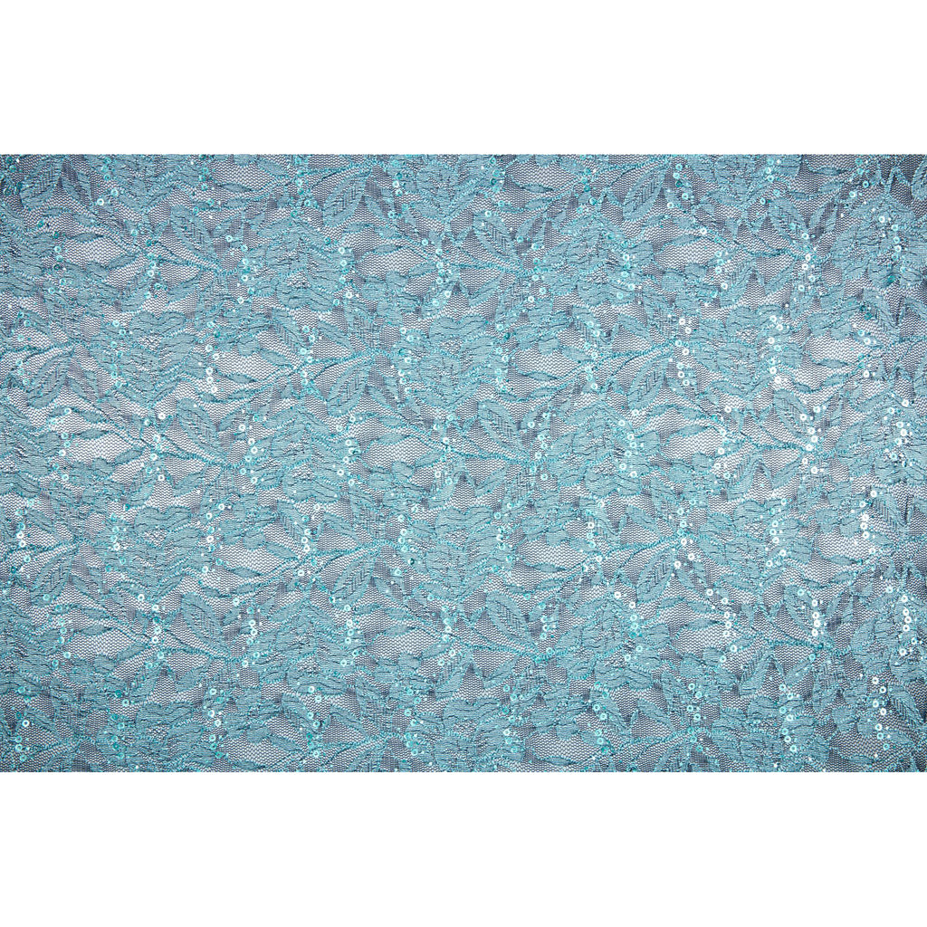 AQUA WING | 25423-GLITTER - OLIVIA FLORAL GLITTER LACE - Zelouf Fabrics