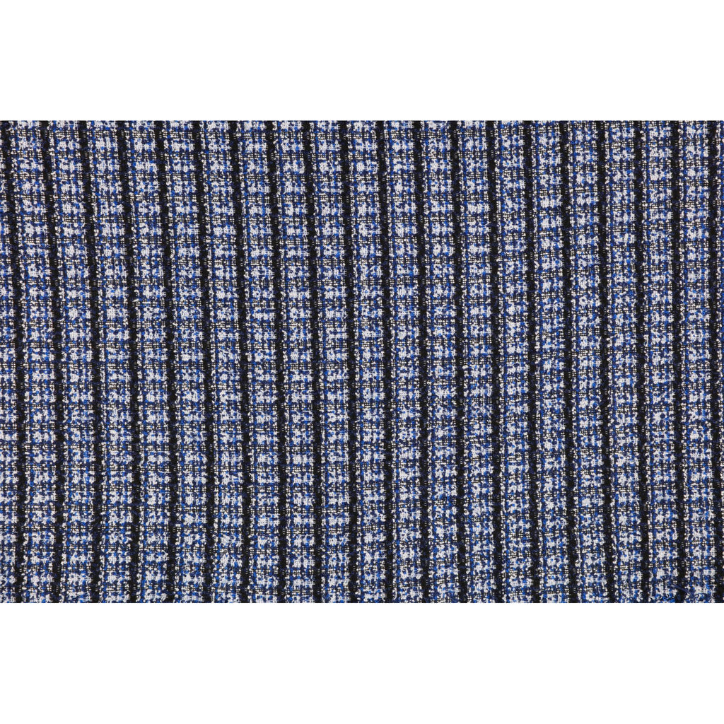 BLUE COMBO | 25424 - BETTY BOUCLE YARN DYE CHECK - Zelouf Fabrics