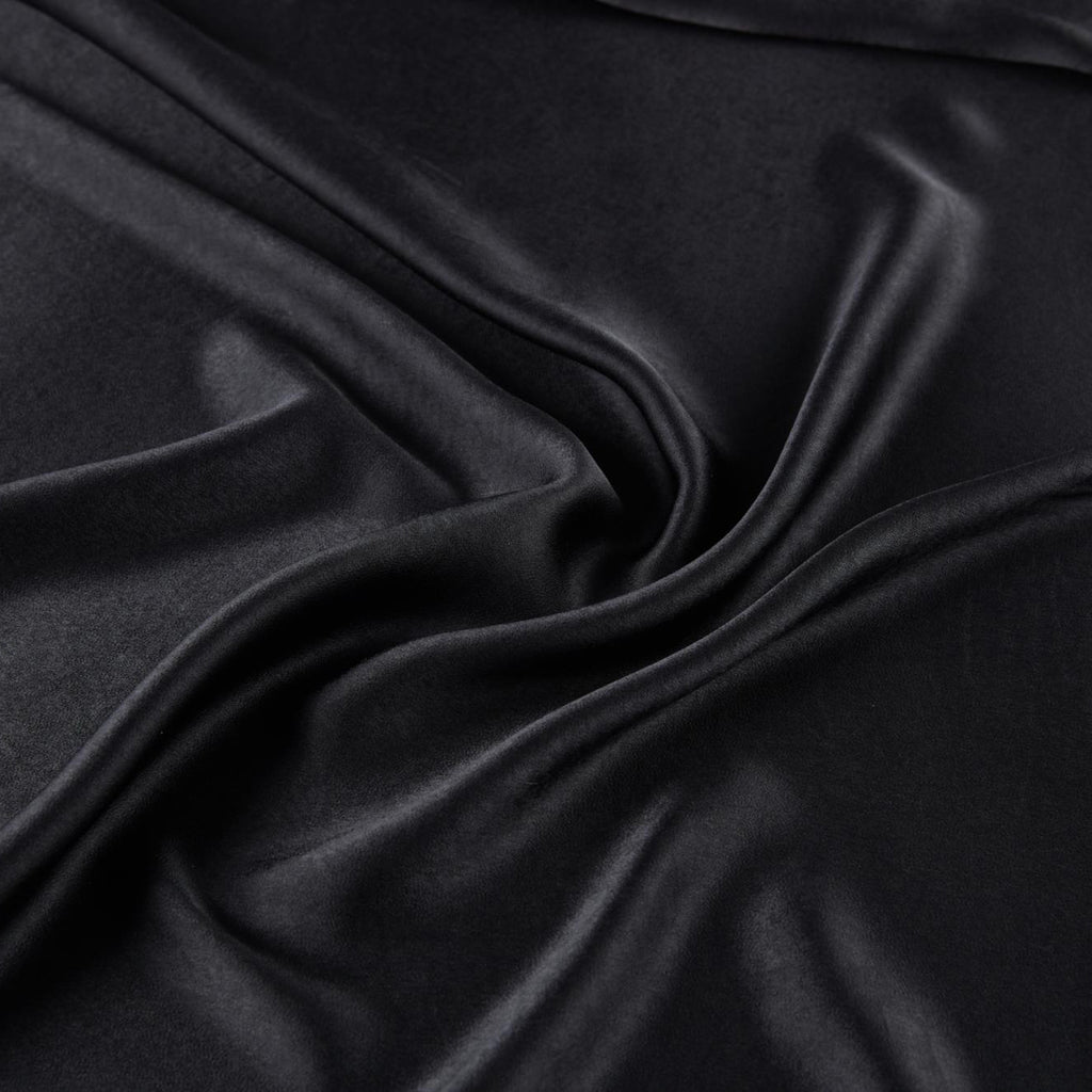 KELLY CHARMUSE DULL SATIN  | 25425 BLACK - Zelouf Fabrics