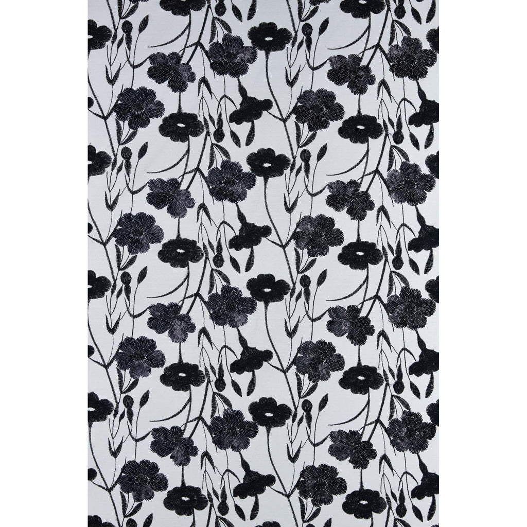 BLACK COMBO | 25441 - GRACE SEQUIN FLOWER MESH - Zelouf Fabrics