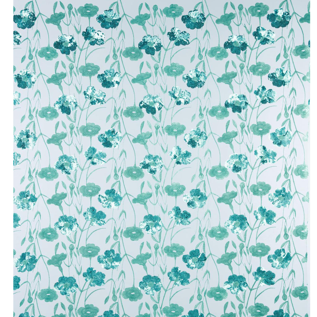 SEAFOAM/COMBO | 25441 - GRACE SEQUIN FLOWER MESH - Zelouf Fabrics