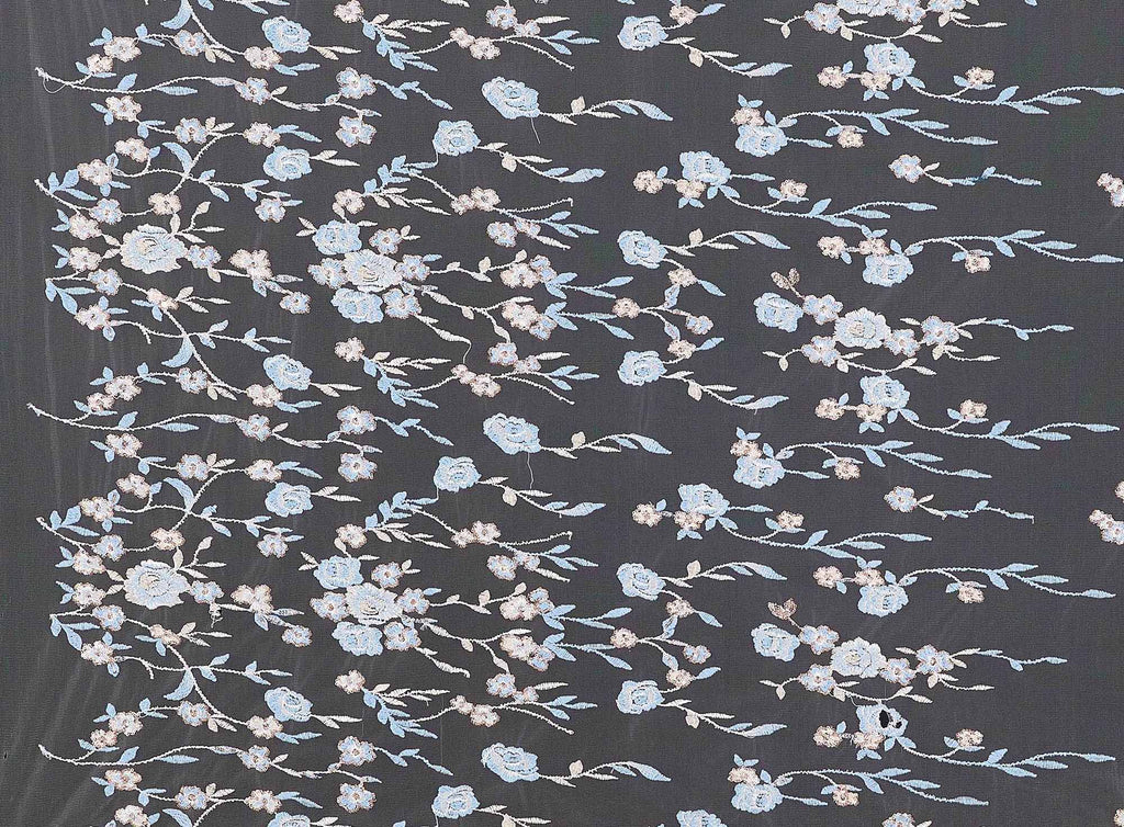 LINK TWO TONE FLORAL EMBROIDERY MESH  | 25457  - Zelouf Fabrics