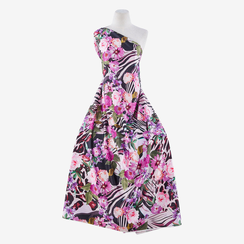 HEATHER ANIMAL FLORAL MARI STRETCH SATIN  | 25483-G22DPO