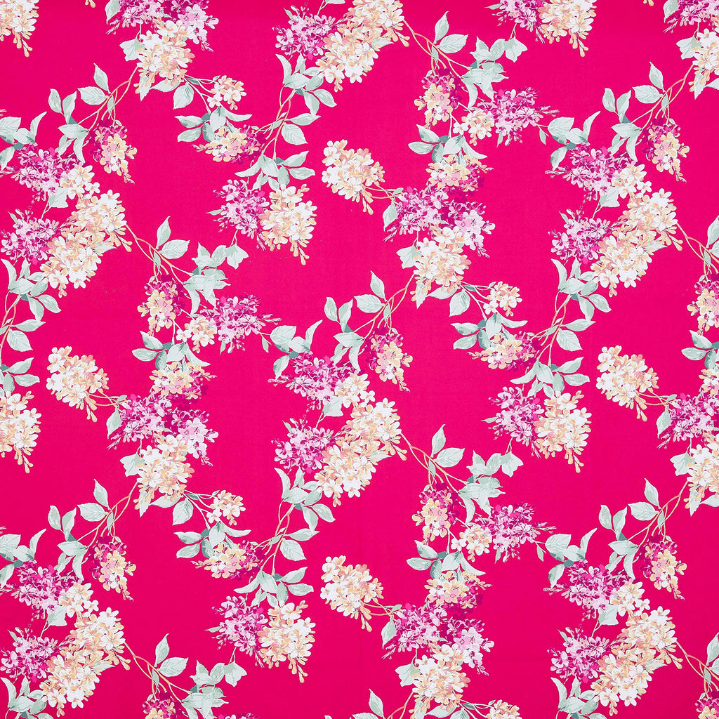 ABIGAIL BRIGHT FLORAL PRINT SCUBA  | 25485-5631DP FUCHSIA/ROSE - Zelouf Fabrics
