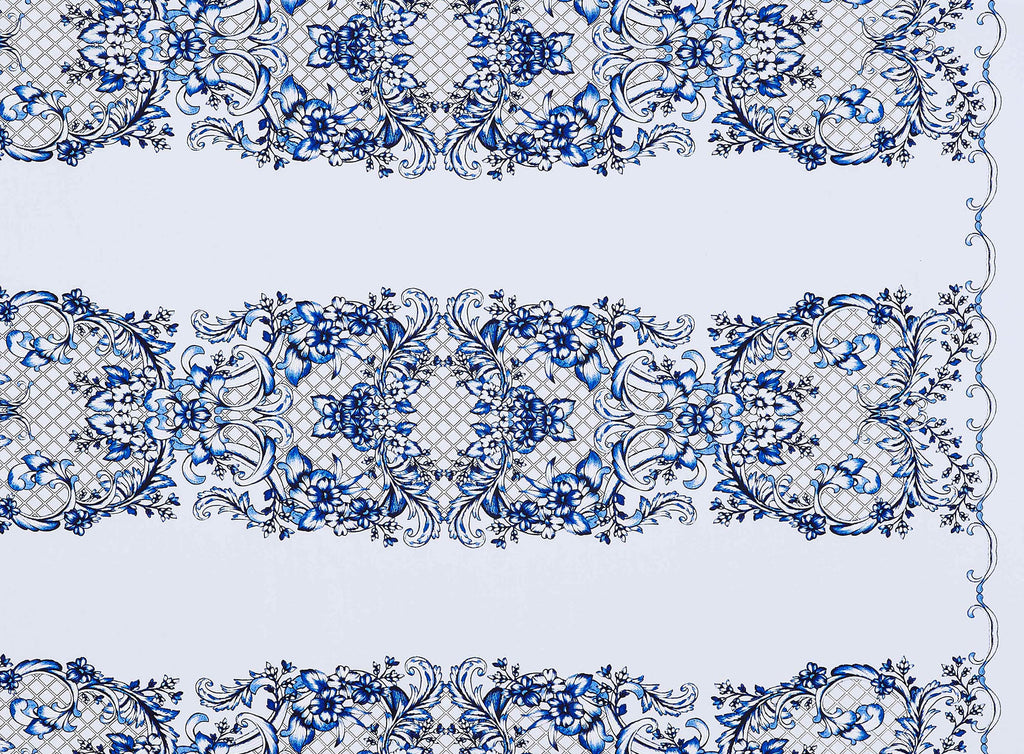 BLUE COMBO | 25489-5466P - FLORAL GARDEN PUFF PRINT SCUBA - Zelouf Fabrics
