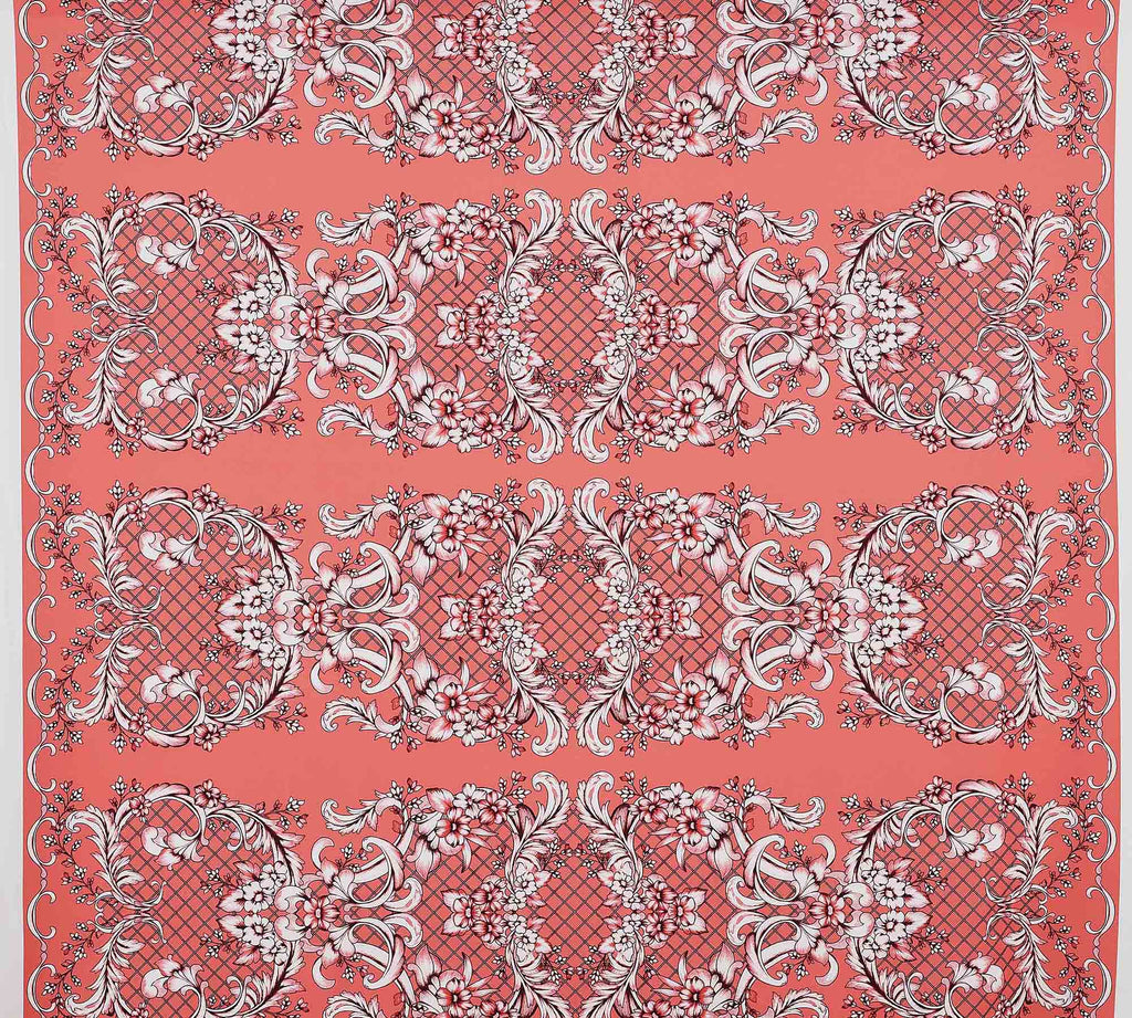 CORAL COMBO | 25489-5466P - FLORAL GARDEN PUFF PRINT SCUBA - Zelouf Fabrics