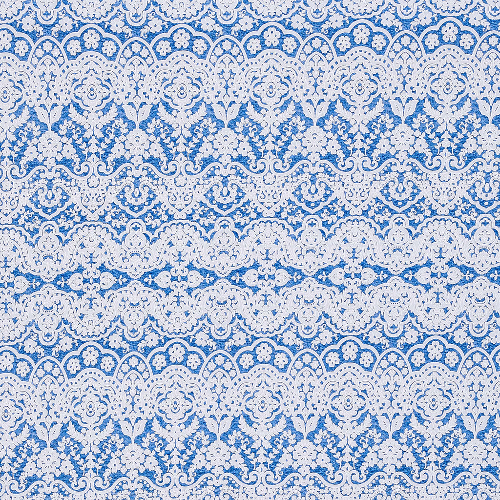 BLUE COMBO | 25491-1181P - HEATHER PUFF PRINT - Zelouf Fabrics