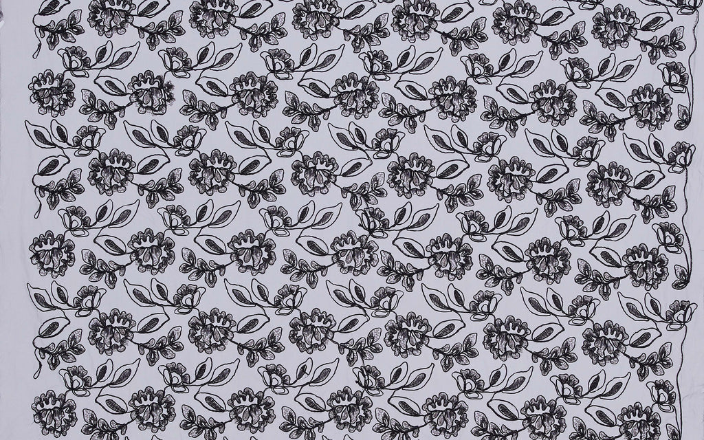 BLACK | 25500 - HARU RIBBON SEQUIN EMBROIDERY MESH - Zelouf Fabrics