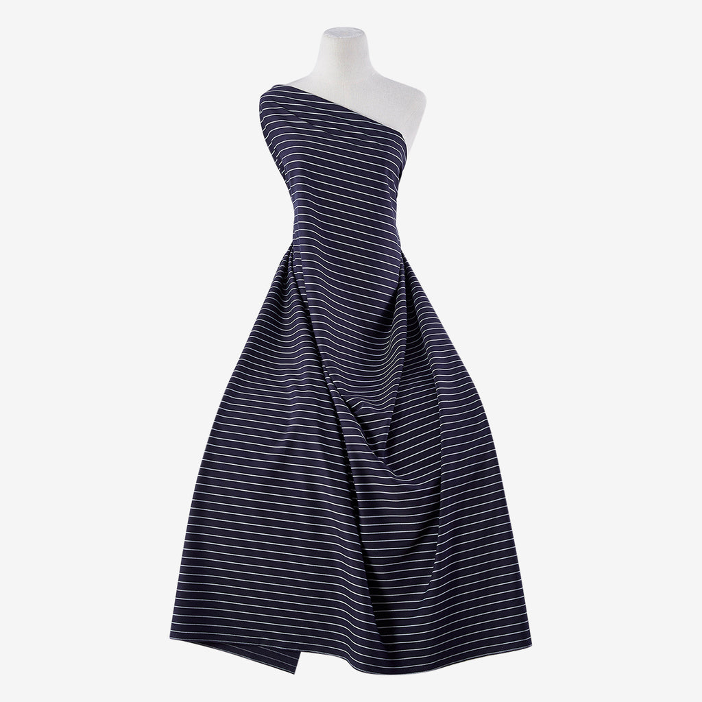 NOETHER STRIPE SUITING  | 25502 NAVY/WHITE - Zelouf Fabrics